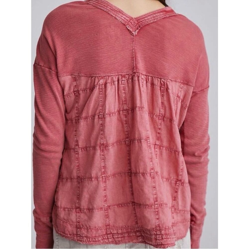 ANTHROPOLOGIE Pilcro Vintage-washed Oversized Henley Top - Picture 2 of 8